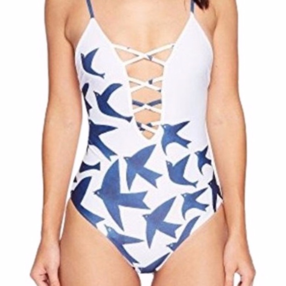 MARA HOFFMAN Bird Print One Piece Size LARGE